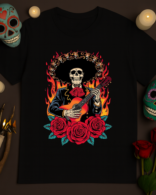 Mariachi Day of the Dead T-Shirt - Day of the Dead Tee, Unisex T, Vintage Vibe, Music Lover Shirt