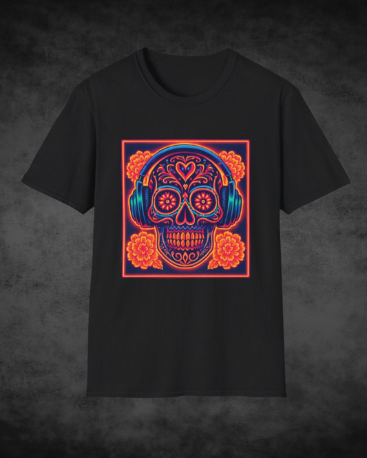 Colorful Skull Graphic T-Shirt, Vibrant Day of the Dead Tee, Unisex Shirt, Casual Wear, Festival Clothing, Unique Gift Idea