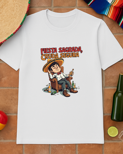 Fiesta Sagrada Funny Unisex T-Shirt, Comfy Graphic Tee for Celebrations, Gift for Party Lovers, Summer Event Wear, Casual Fun Top