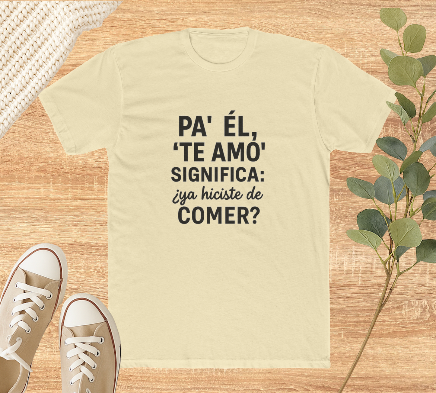 Funny Bilingual Cotton Tee - "Pa' Él, 'Te Amo' Significa: ¿Ya Hiciste de Comer?" - Gift for Food Lovers, Casual Wear, Humor T-Shirt, [...]