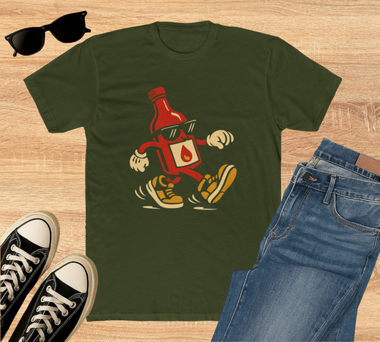 Cool Tapatio Hot Sauce Character Unisex Crew Tee, Funny Mexican T-Shirt, Casual Wear, BBQ Party Outfit