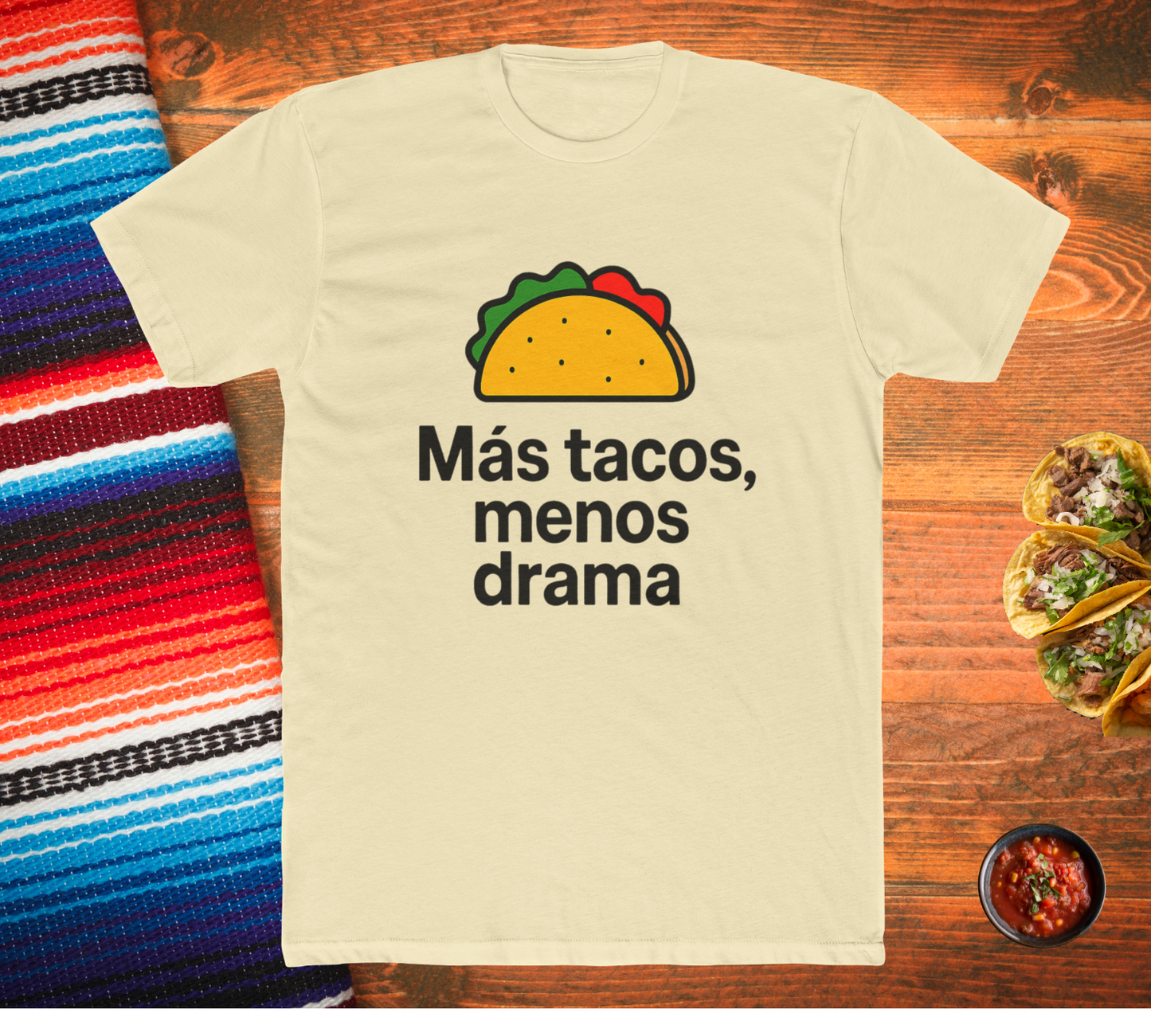 Funny Spanish Taco Quote Tee, Unisex Crew Neck T-Shirt, Casual Wear, Gift for Taco Lovers, Party, Foodie Humor