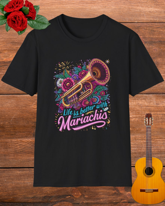 Mariachi Vibes T-Shirt, Music Lover Shirt, Gift for Musicians, Festival Outfit, Fun Party Tee, Colorful Graphic Tee