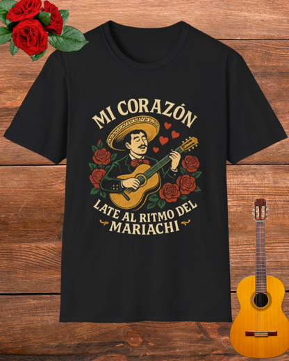 Mariachi Heart T-Shirt Tee for Music Lovers | Perfect for Parties, Celebrations, Gifts, Festivals