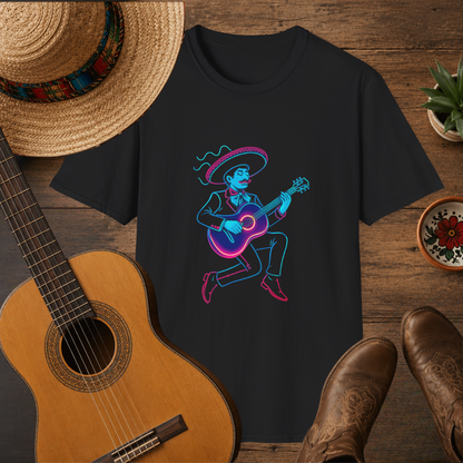 Neon Mariachi Guitar T-Shirt — Mariachi Inspired Music Tee