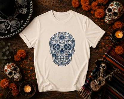 Unisex Skull Tee — Day of the Dead Calavera Graphic T-Shirt