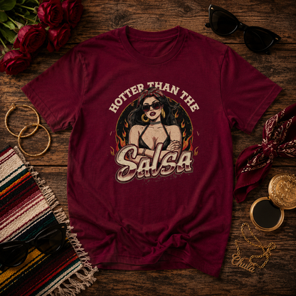"Hotter Than the Salsa" Chicana Retro Pin-Up Graphic Tee