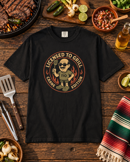 Funny Spanglish Master Grill Master Cotton Tee | Men's Cooking Shirt, Licensed to Grill