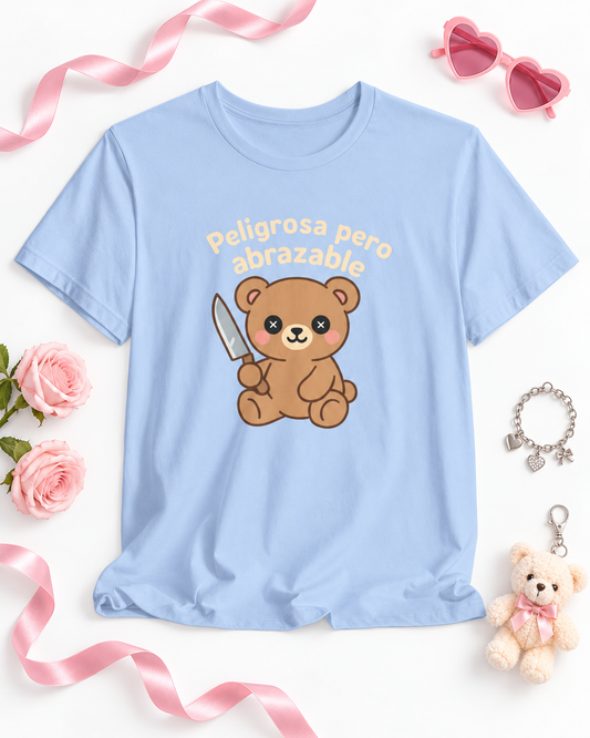 Funny Spanish Women's Cute Cartoon Bear T-Shirt, Funny Tee for Animal Lovers, Perfect Gift for Birthdays, Grads, and Holidays