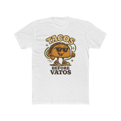 T-Shirt — "Tacos Before Vatos" Funny Retro Taco Graphic Tee