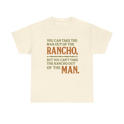 Mens Rancho Spirit Crew Tee, Rustic T-Shirt, Apparel, Casual Gift, Comfortable Everyday Wear, Unique Quote Tee