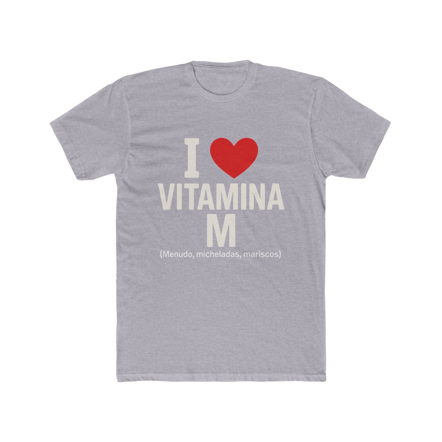 I Love Vitamina M Unisex Cotton Crew Tee | Funny Spanish Foodie T-shirt | Perfect Gift for Food Lovers | Celebration T-shirt | Birthday Gift
