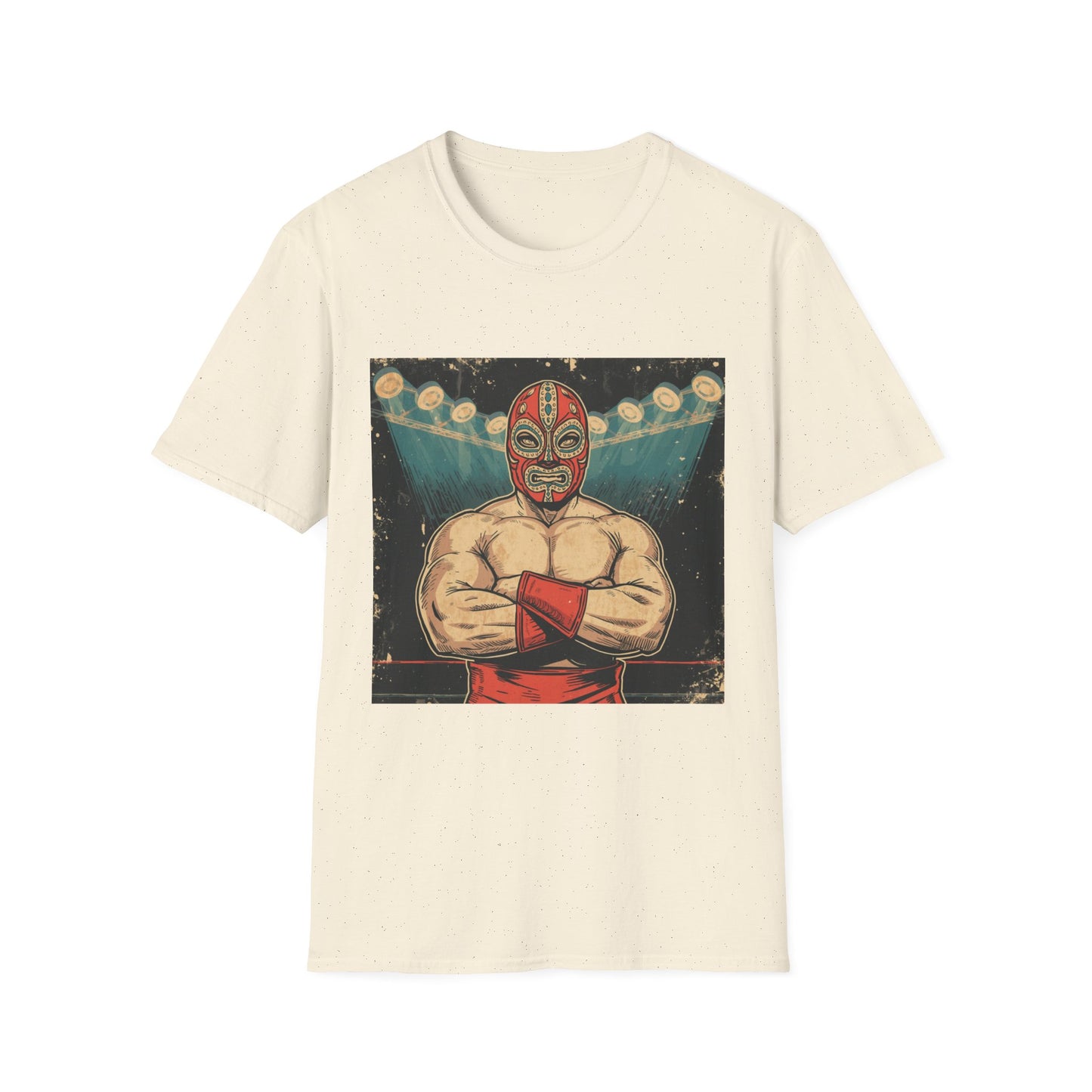 Luchador Retro Wrestling T-Shirt — Vintage Masked Fighter Graphic Tee