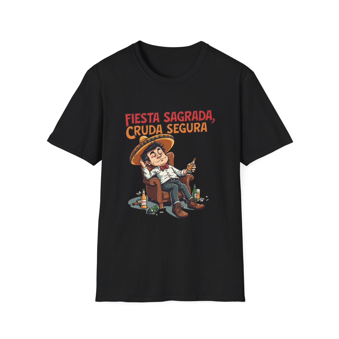 Fiesta Sagrada Funny Unisex T-Shirt, Comfy Graphic Tee for Celebrations, Gift for Party Lovers, Summer Event Wear, Casual Fun Top
