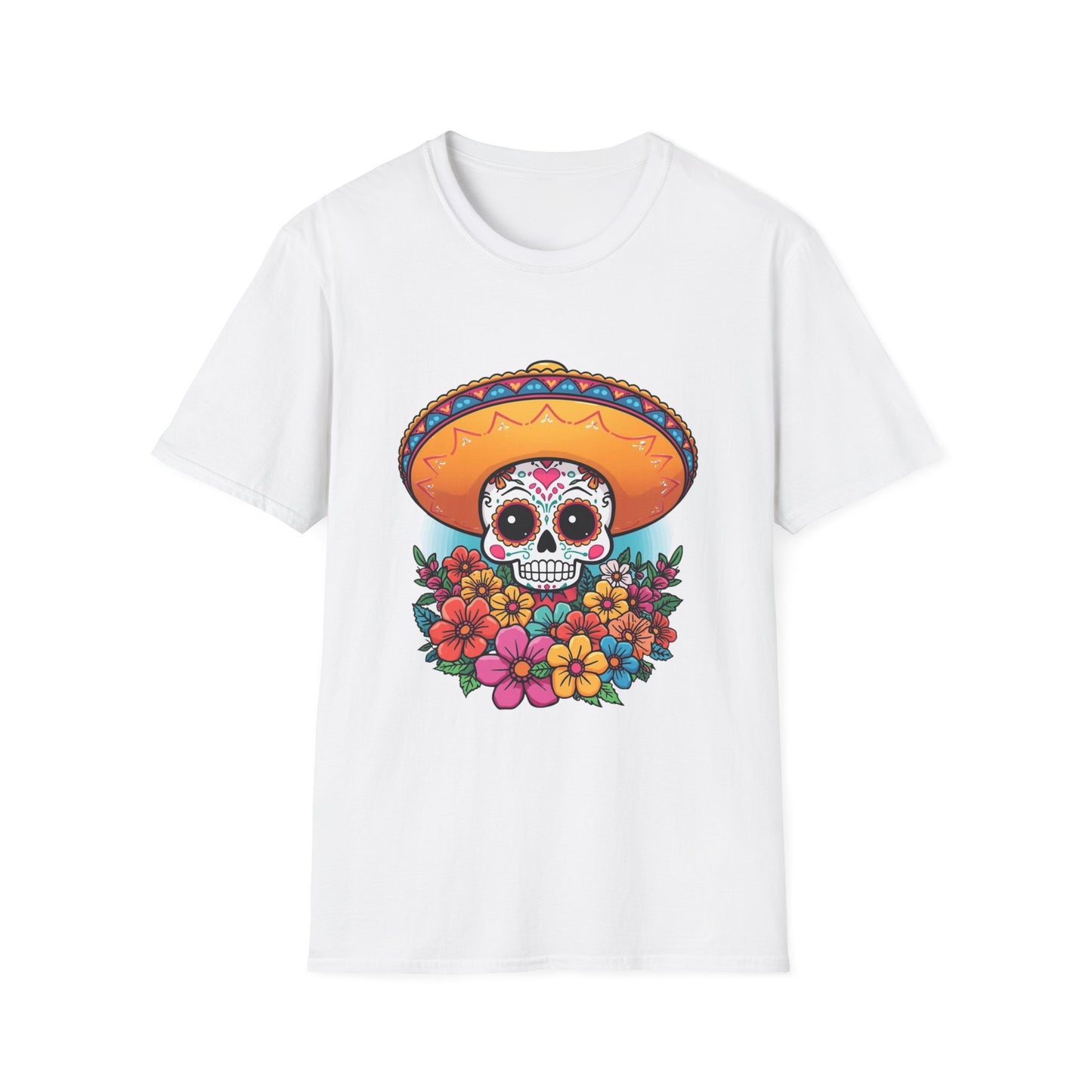 Sugar Skull Fiesta T-Shirt, Day of the Dead Tee, Floral Skull Shirt, Unisex Graphic Tee, Mexican Celebration Outfit