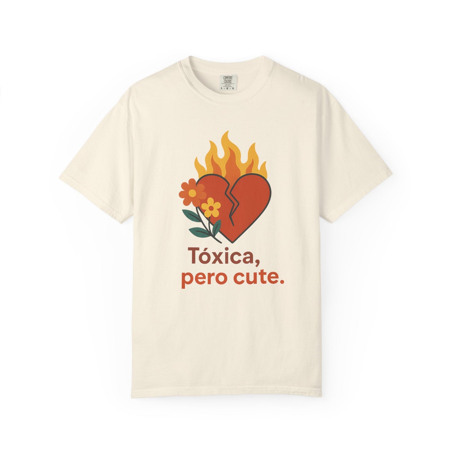 Funny Spanglish Women's Cute Toxicity Unisex T-Shirt, Graphic Tee, Casual Wear, Gift for Friends, Summer Outfit, Heart & Flower Design