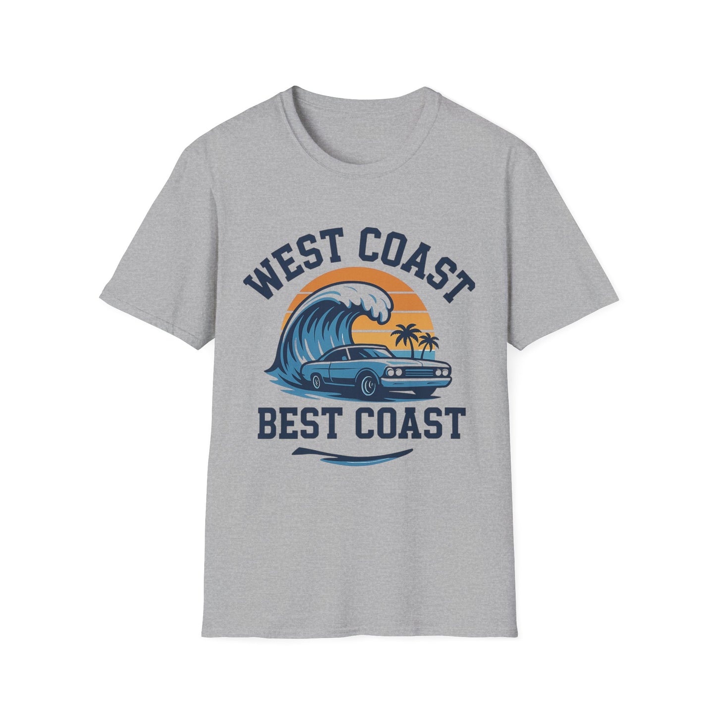 West Coast Best Coast Unisex T-Shirt | Vintage Car Graphic Tee, Summer Vibes, Beachwear, Travel Shirt, Gift for Her/Him