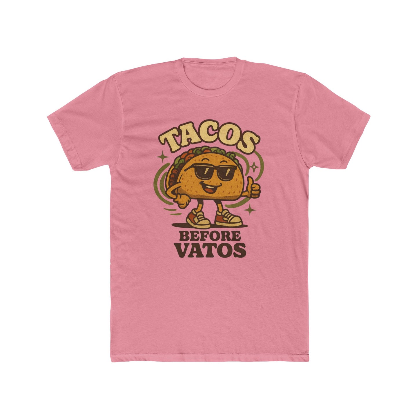 T-Shirt — "Tacos Before Vatos" Funny Retro Taco Graphic Tee