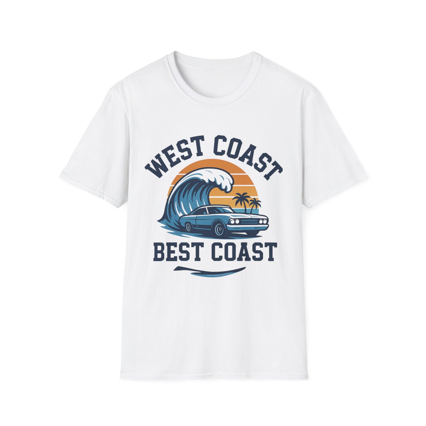 West Coast Best Coast Unisex T-Shirt | Vintage Car Graphic Tee, Summer Vibes, Beachwear, Travel Shirt, Gift for Her/Him