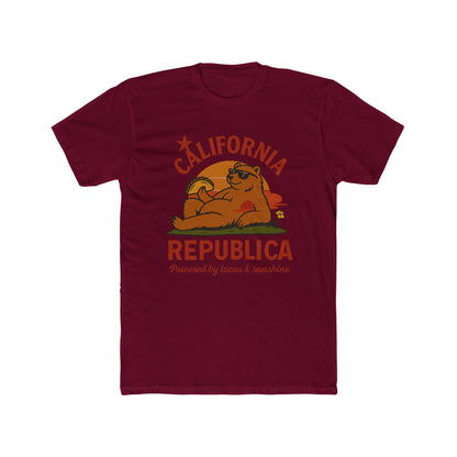 California Republic Unisex Cotton Crew Tee, Graphic Tee, Fun Casual Shirt, California Inspired Apparel, Gift for Taco Lovers, Summer Wear