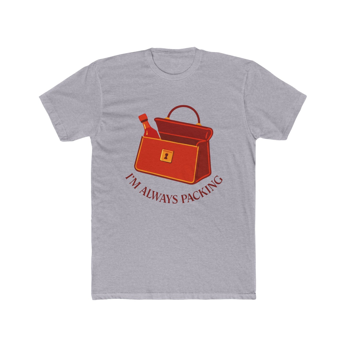 Funny Tapatio Bottle Packing Vibes Cotton Crew Tee, Travel Shirt, Vacation Outfit, Gift for Travelers, Casual Wear, Adventure Apparel