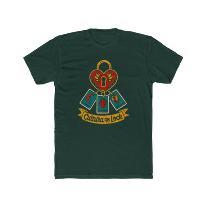 Cultura on Lock Spanglish Mexican Unisex Cotton Crew Tee, Heart Design Shirt, Casual Wear, Unique Gift, Everyday Style, Fun Graphic Tee