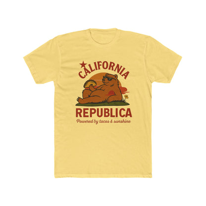 California Republic Unisex Cotton Crew Tee, Graphic Tee, Fun Casual Shirt, California Inspired Apparel, Gift for Taco Lovers, Summer Wear