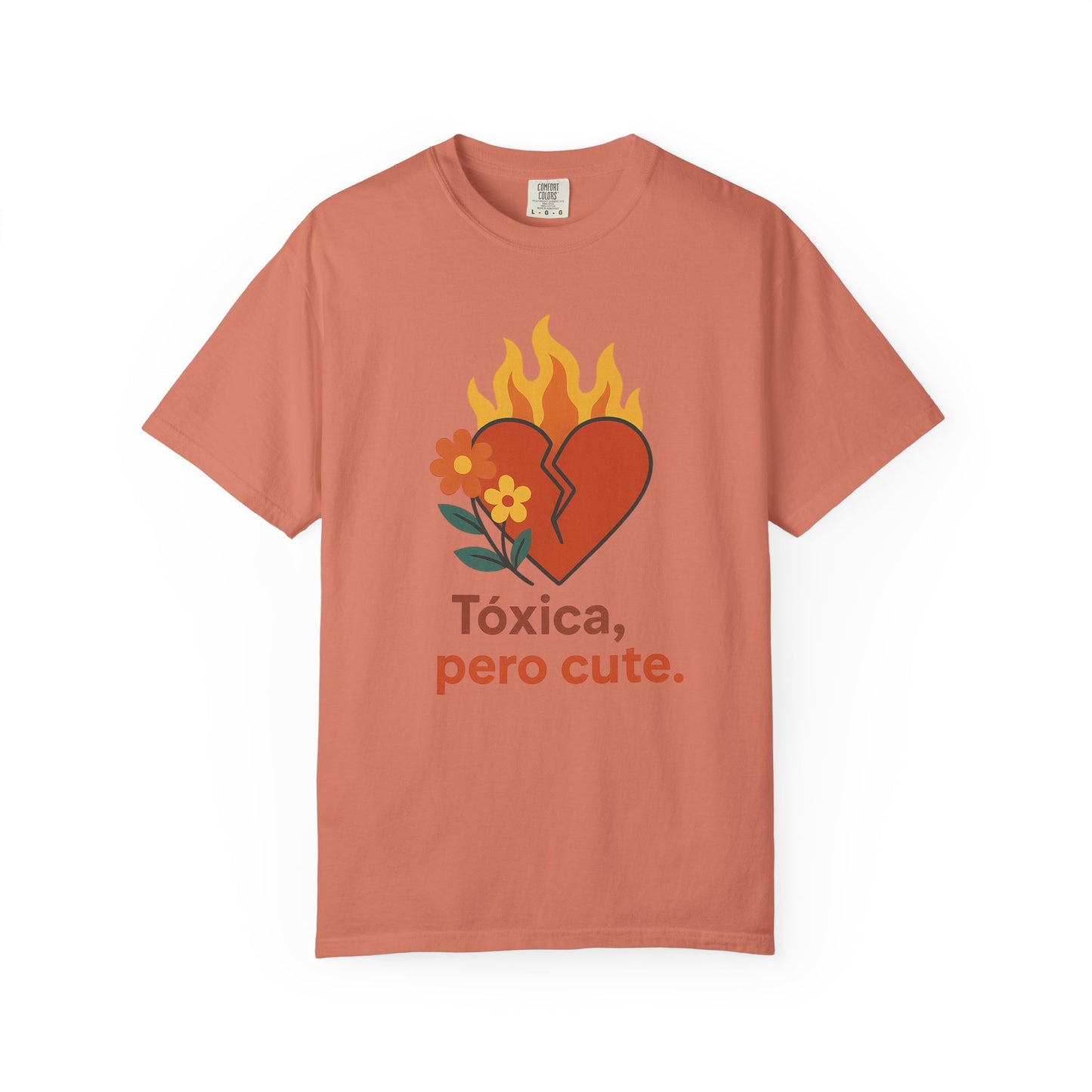 Funny Spanglish Women's Cute Toxicity Unisex T-Shirt, Graphic Tee, Casual Wear, Gift for Friends, Summer Outfit, Heart & Flower Design