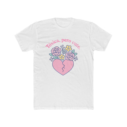Funny Spanglish Women's Toxic Cute Heartbreak Crew Tee | Gift for Her, Casual Summer Shirt, Toxic Love, Floral Design, Trendy Fashion