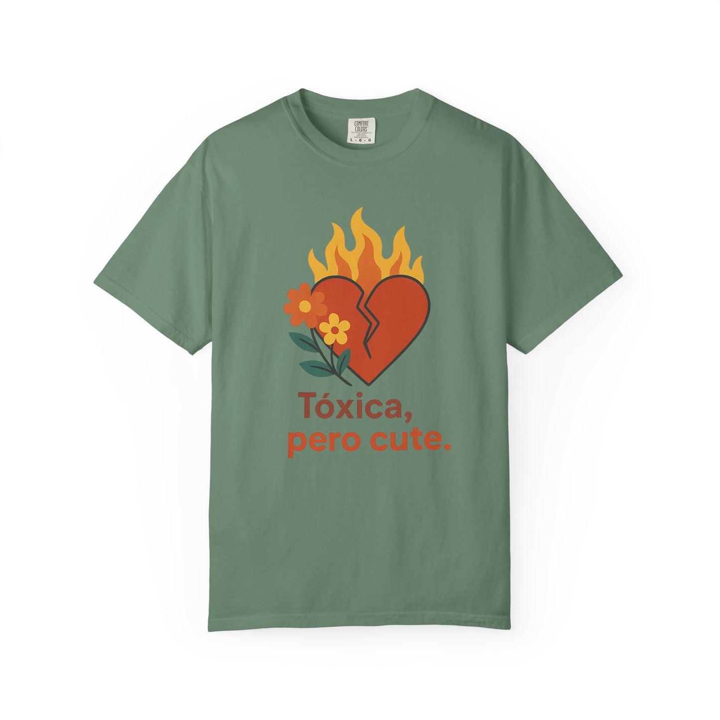 Funny Spanglish Women's Cute Toxicity Unisex T-Shirt, Graphic Tee, Casual Wear, Gift for Friends, Summer Outfit, Heart & Flower Design
