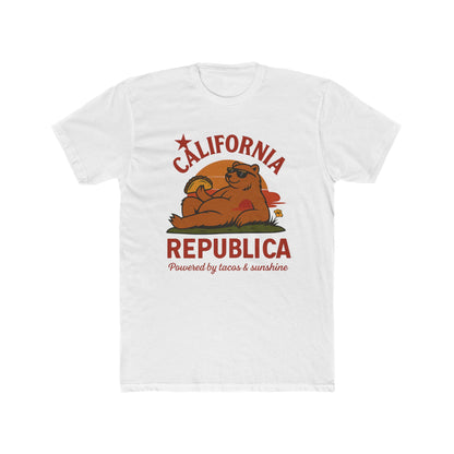 California Republic Unisex Cotton Crew Tee, Graphic Tee, Fun Casual Shirt, California Inspired Apparel, Gift for Taco Lovers, Summer Wear