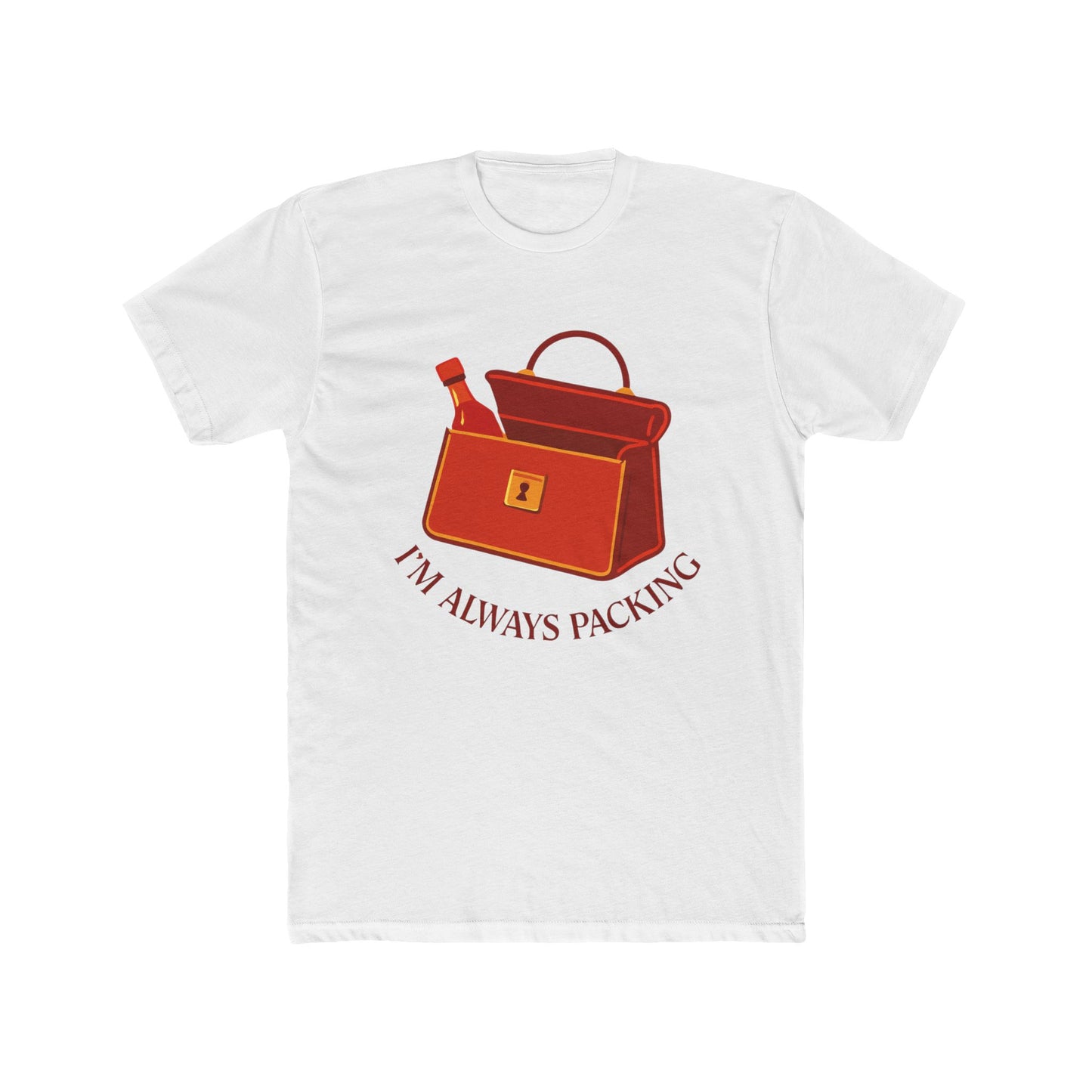 Funny Tapatio Bottle Packing Vibes Cotton Crew Tee, Travel Shirt, Vacation Outfit, Gift for Travelers, Casual Wear, Adventure Apparel