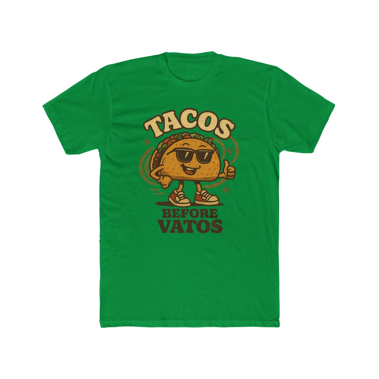 T-Shirt — "Tacos Before Vatos" Funny Retro Taco Graphic Tee