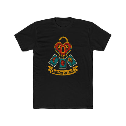 Cultura on Lock Spanglish Mexican Unisex Cotton Crew Tee, Heart Design Shirt, Casual Wear, Unique Gift, Everyday Style, Fun Graphic Tee