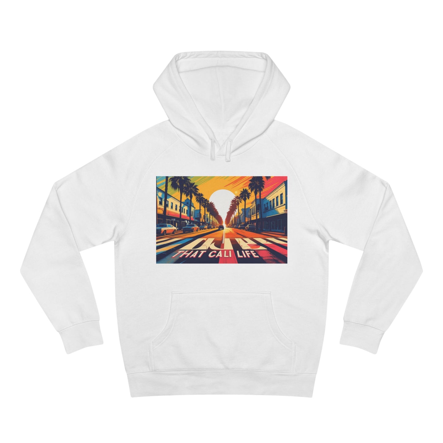 California Love Supply Hoodie, Unisex Pullover Jacket Sweater, West Coast Beach Sunset Apparel Gift, Golden State Pacific Ocean Outerwear,