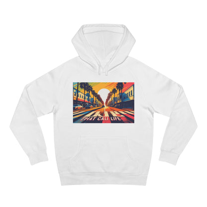 California Love Supply Hoodie, Unisex Pullover Jacket Sweater, West Coast Beach Sunset Apparel Gift, Golden State Pacific Ocean Outerwear,