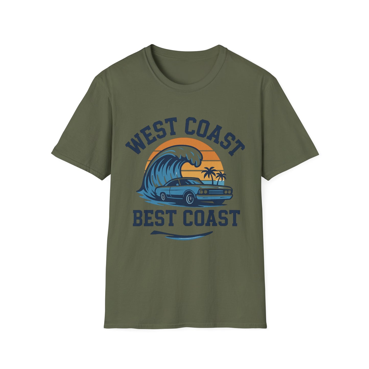 West Coast Best Coast Unisex T-Shirt | Vintage Car Graphic Tee, Summer Vibes, Beachwear, Travel Shirt, Gift for Her/Him