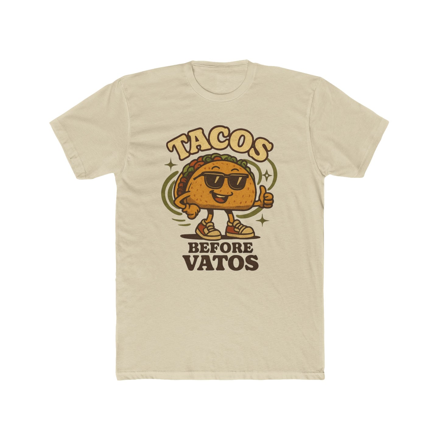 T-Shirt — "Tacos Before Vatos" Funny Retro Taco Graphic Tee