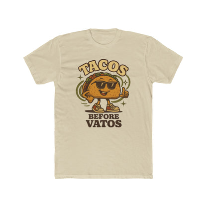 T-Shirt — "Tacos Before Vatos" Funny Retro Taco Graphic Tee