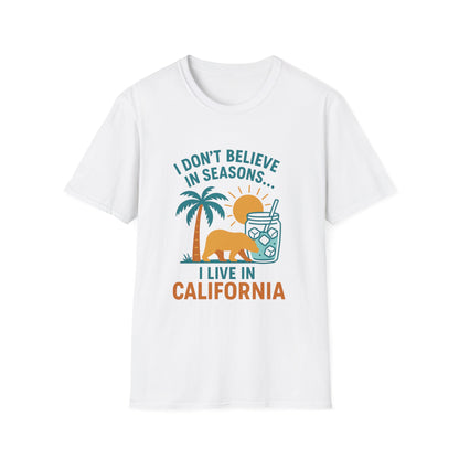 California Seasons Unisex T-Shirt, Summer Tee, Casual Shirt, Beachwear, Gift for Californians, Vacation Outfit
