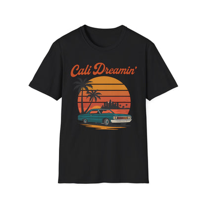 Cali Dreamin' Vintage Unisex Softstyle T-Shirt | Casual Summer Vibe, Beachwear, Vacation Outfit, Cool Graphic Tee, Gift for Him/Her