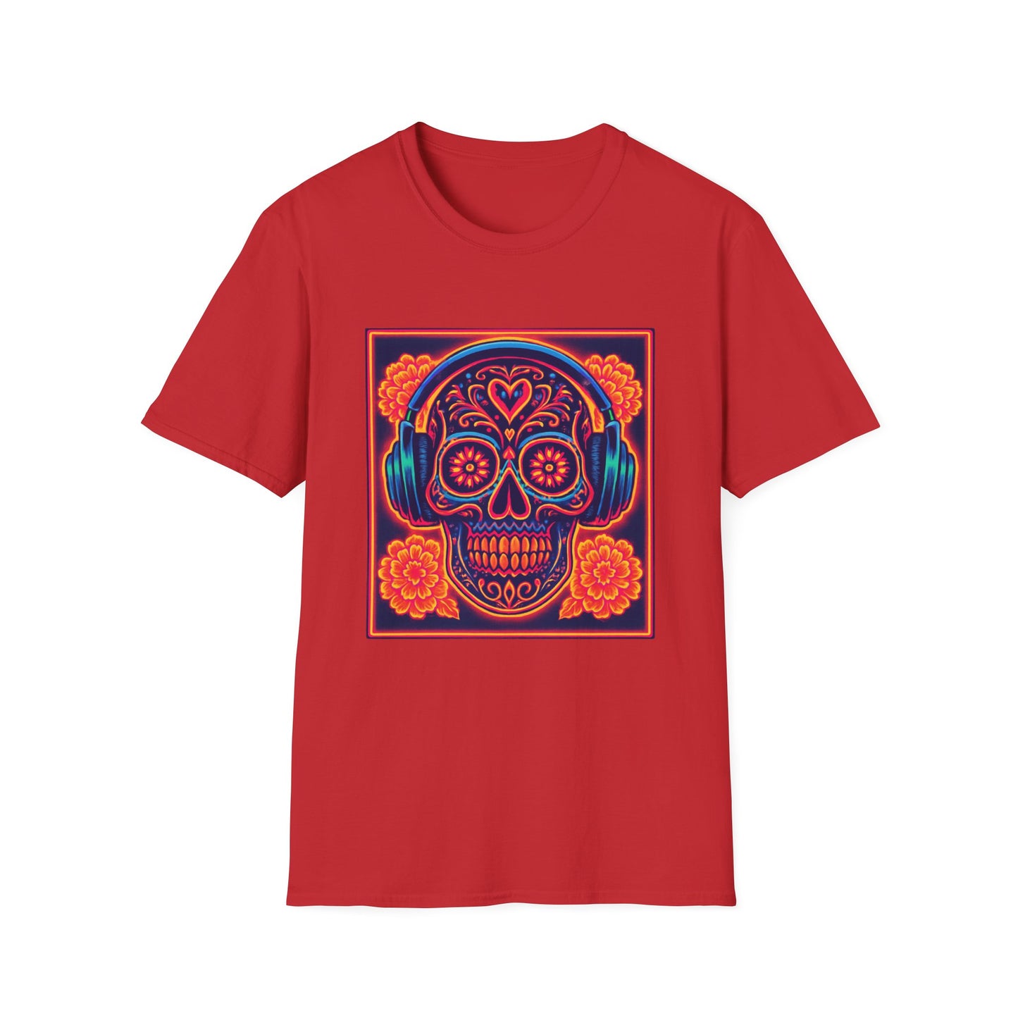 Colorful Skull Graphic T-Shirt, Vibrant Day of the Dead Tee, Unisex Shirt, Casual Wear, Festival Clothing, Unique Gift Idea
