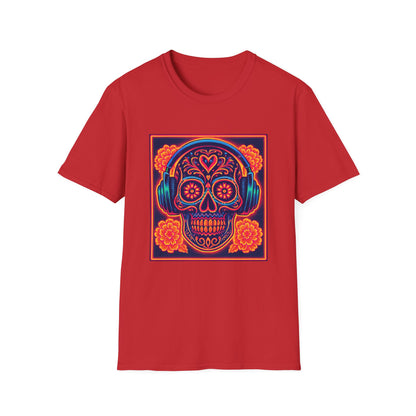 Colorful Skull Graphic T-Shirt, Vibrant Day of the Dead Tee, Unisex Shirt, Casual Wear, Festival Clothing, Unique Gift Idea