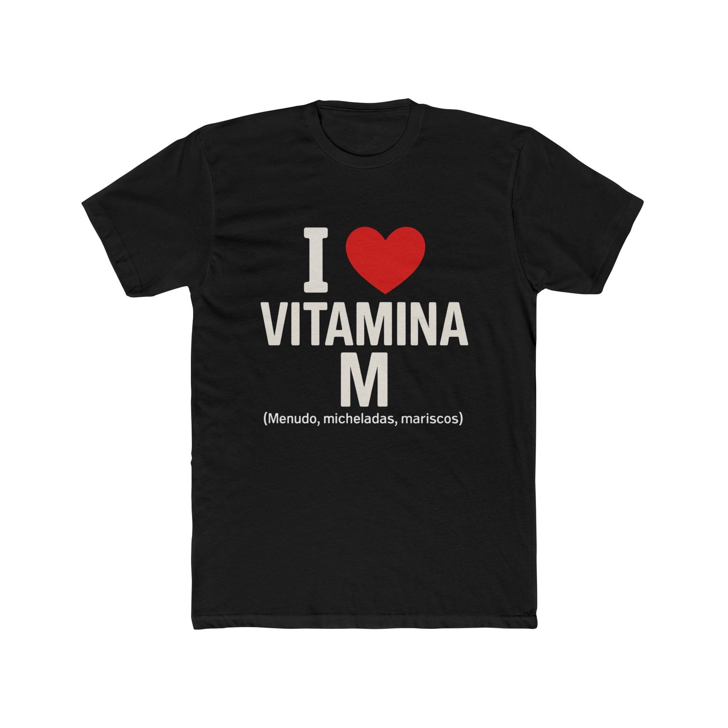I Love Vitamina M Unisex Cotton Crew Tee | Funny Spanish Foodie T-shirt | Perfect Gift for Food Lovers | Celebration T-shirt | Birthday Gift